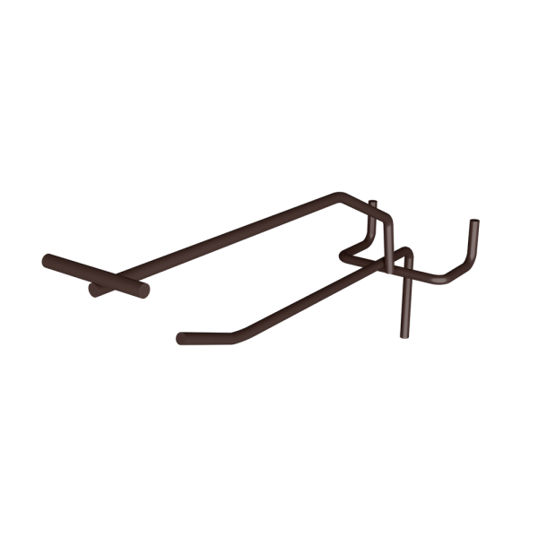 stpos_Крючок для перфорации одинарный с ценникодержателем 150мм, d4/d4мм, шаг 50, RAL8017 Коричневый