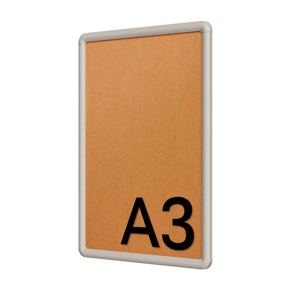 sk_Пластиковая клик-рамка PCF-25, закругленные углы, профиль 25мм, формат А3 (337х461мм), Серый