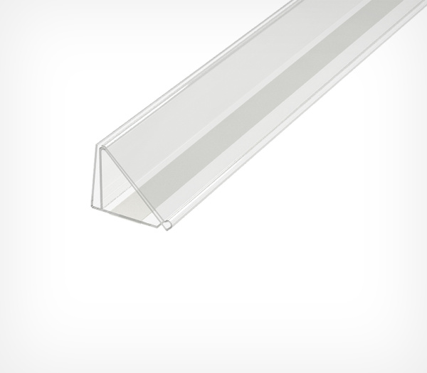 01_Профиль полочный самоклеящийся PRL35, Длина 1000мм, Прозрачный цвет