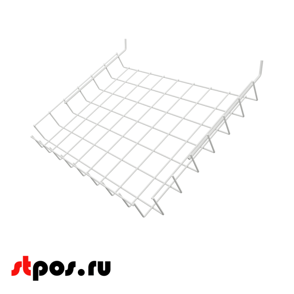 Полка наклонная для перфорации ПФ-425, 70х425х320мм, Глянец, RAL9016, Белый