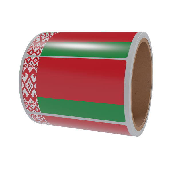 sk_Рулон этикетки самоклеящиеся, Флаг Белоруссии, 20х30мм, 250шт в рулоне