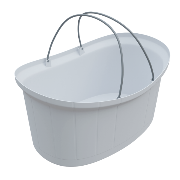 sk_3Корзина покупательская пластиковая с двумя пластиковыми ручками (под алюминий) DELUX 12л, Белый