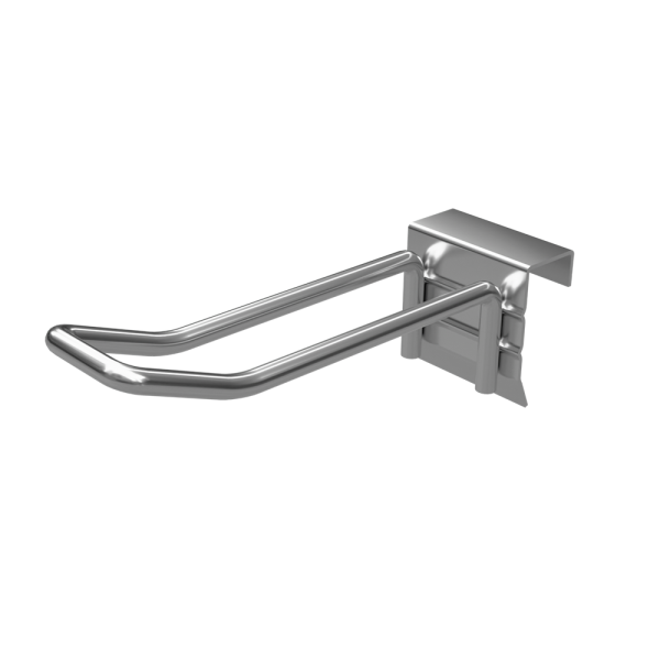 sk_Крючок для штанги 30х15 (профиль), двойной, П-образный 100мм, покрытие цинк-хром, d5мм