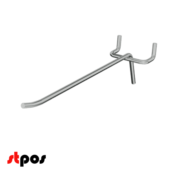 04_Крючок для перфорации одинарный 300мм, хром, шаг 50 мм