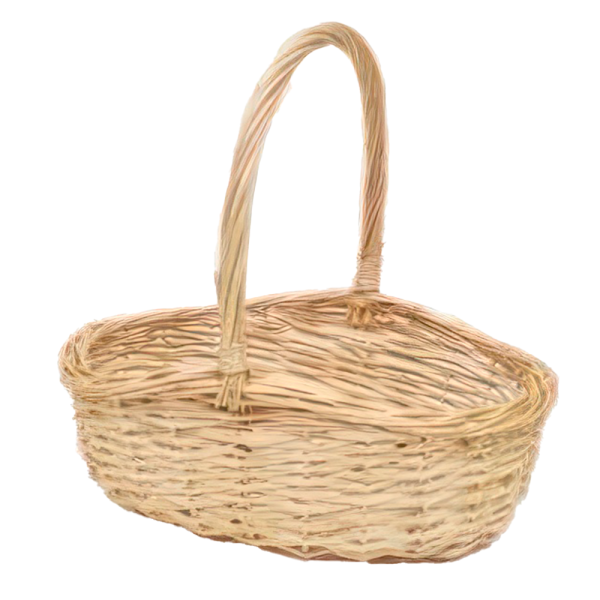 sk_Корзина плетеная овальная из резанной ивовой лозы, полукр. ручка, 220х160(90)х100(250)мм, Натур.цвет