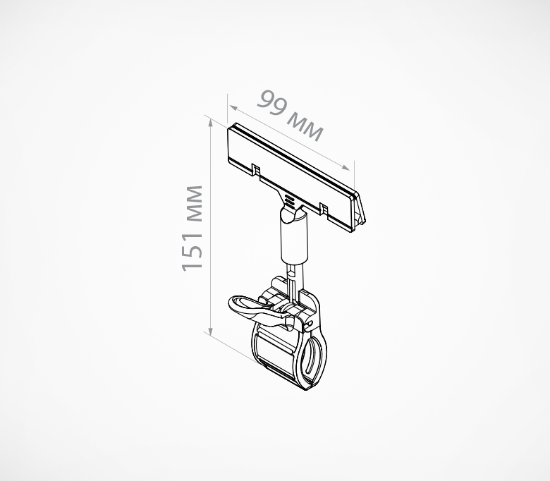 03_Большой универсальный ценникодержатель на прищепке CLAMP-DBL, Прозрачный