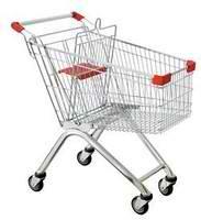 1_Тележка покупательская 125л (колесо 100мм), цинк+лак,c дет.сидением (европейский тип) Light, Красн