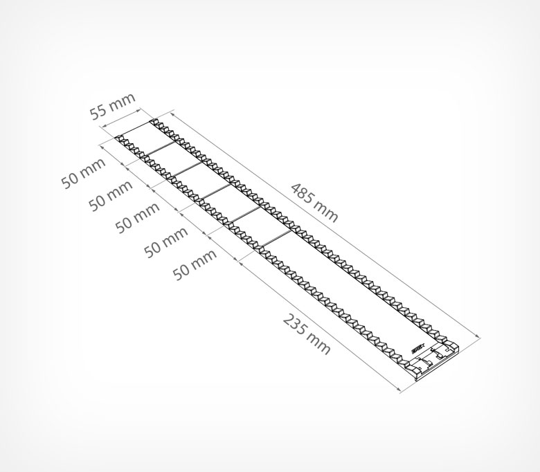 03_Профиль ребристый для пластиковой задней опоры 385-485 BACKLINE