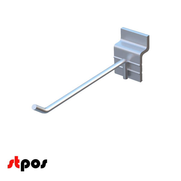 00_Крючок для экономпанели одинарный 150мм, d4, цинк-хром, BUDGET