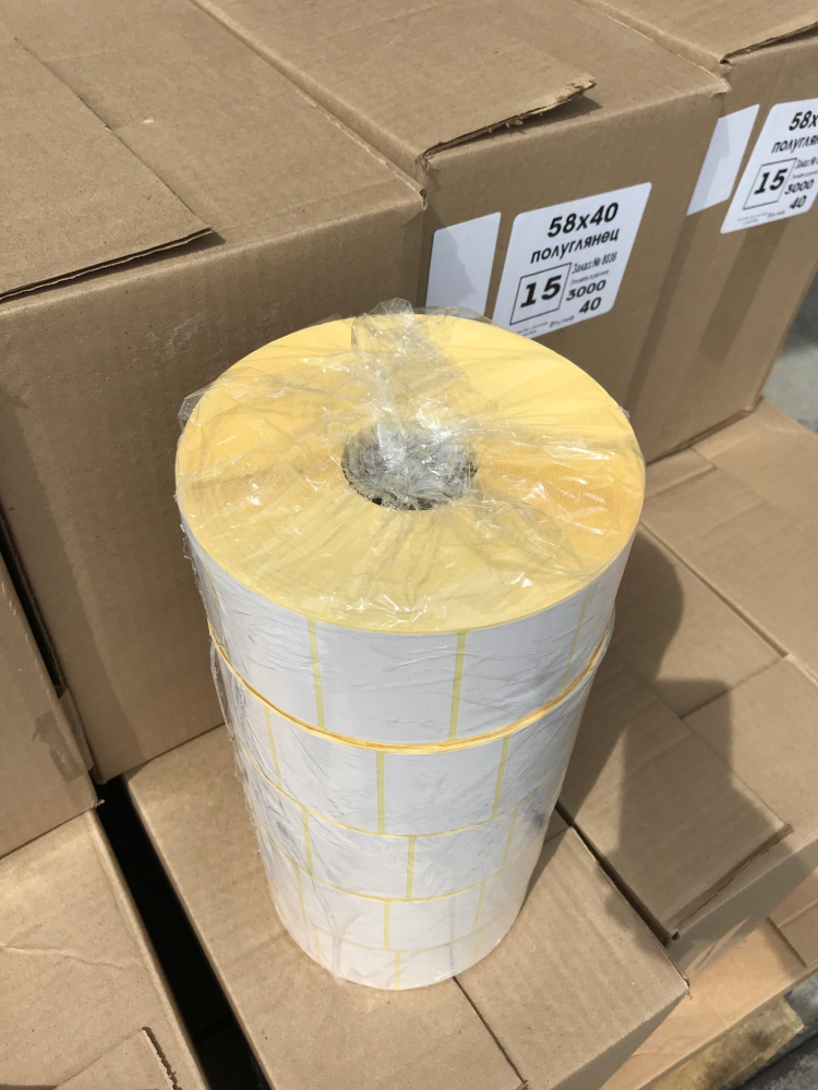 02_Термо-трансферная полуглянцевая этикетка  58х40х3000 (58х40мм, 3000шт,)