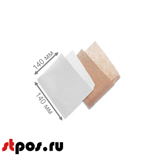 00_Бумажные пакеты с V-дном без складки, Уголок, ЖВС, 140х140 мм
