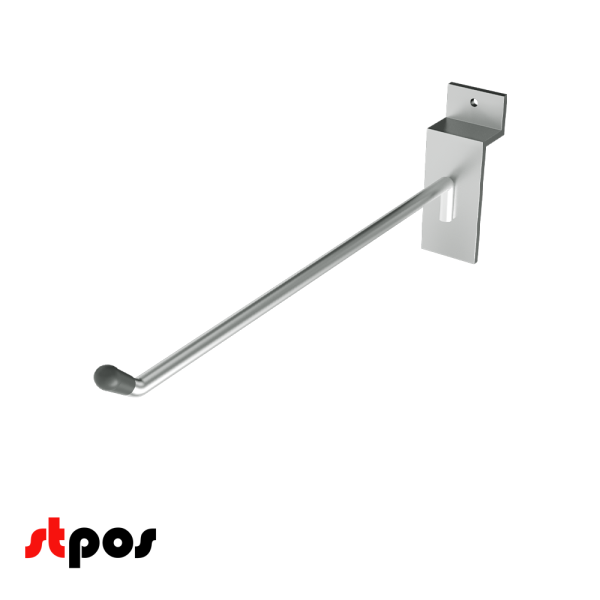 00_Крючок для экономпанели одинарный 250мм, d6, хром, УСИЛЕННЫЙ