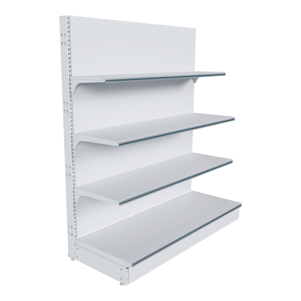 stpos_НАБОР стеллаж 25 70 ГЛУХОЙ пристенный 1550х1330х500 4 полки, ценникодержатели