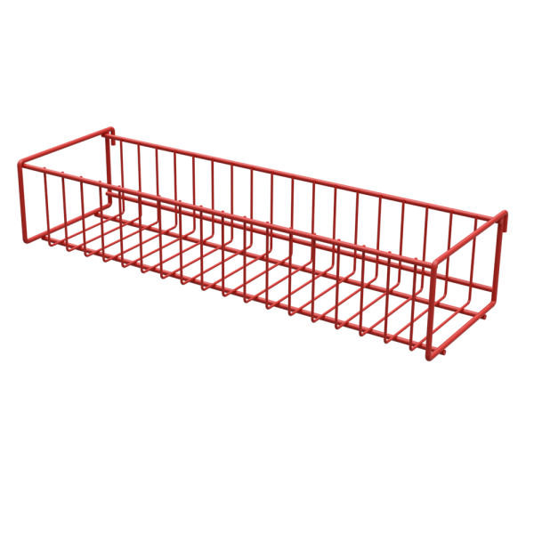 sk_Корзина сетчатая на решетку 150х500 мм, h 100 мм, Глянец, RAL3020 Красный, спец.цвет