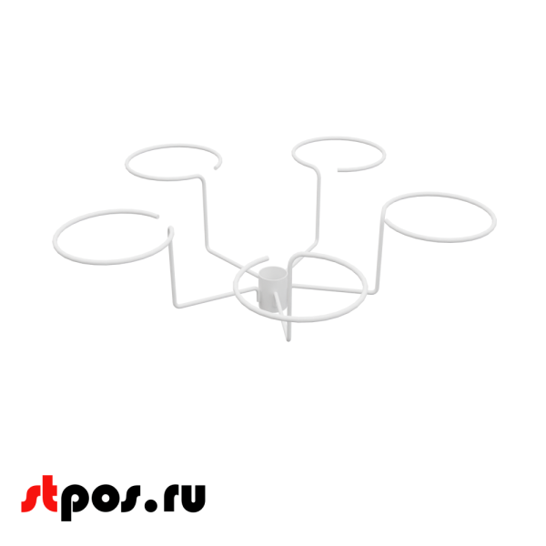 00_Дисплей 5-и рожковый для головных уборов, диаметр 520мм, RAL9016, Белый