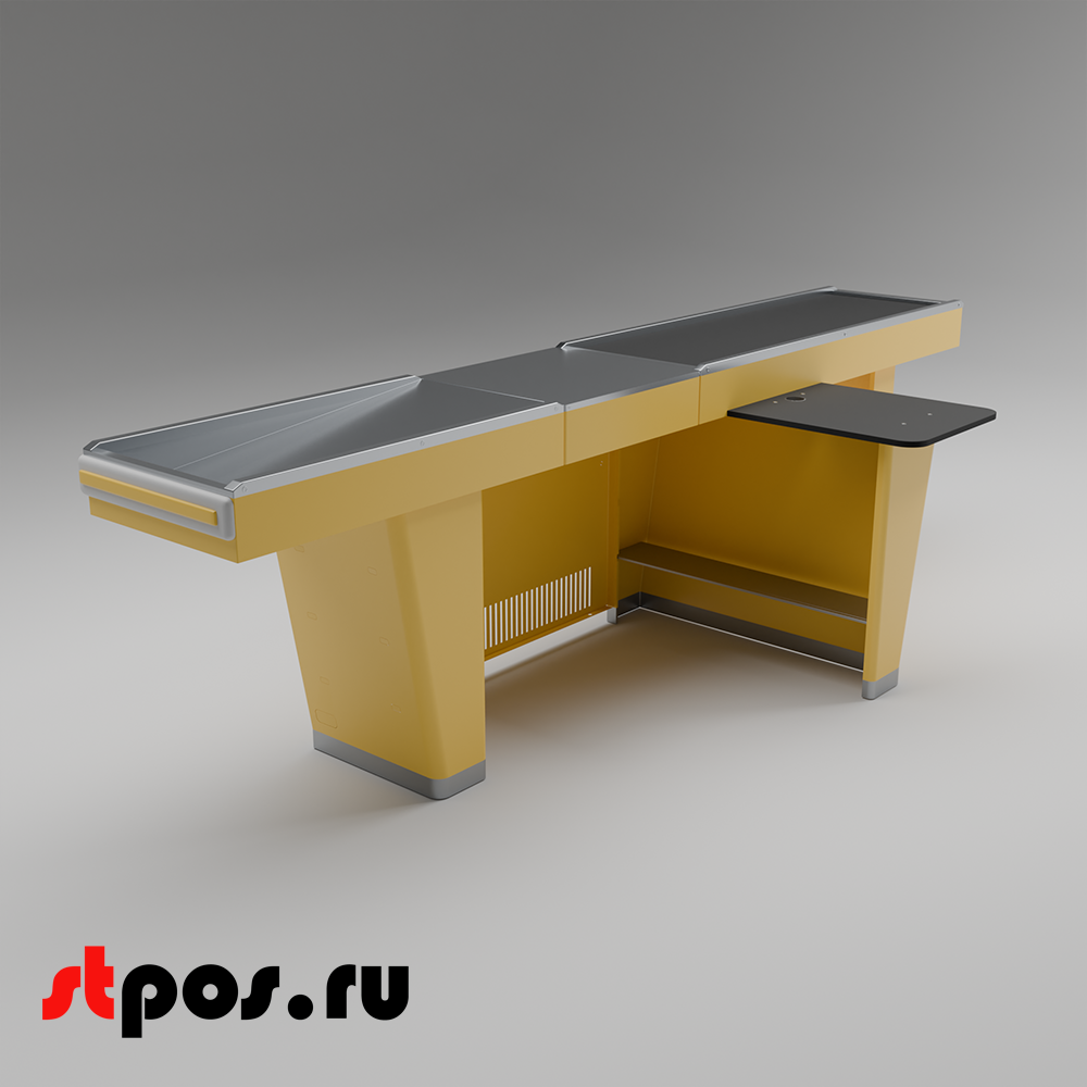 02_Кассовый бокс Stream-L-320-Т150 (тр-р 150см,шл_нерж.,б_выр_,уз_нак.), RAL1018, Желтый, Правый 02_Кассовый бокс Stream-L-320-Т150 (тр-р 150см,шл_нерж.,б_выр_,уз_нак.), RAL1018, Желтый, Правый