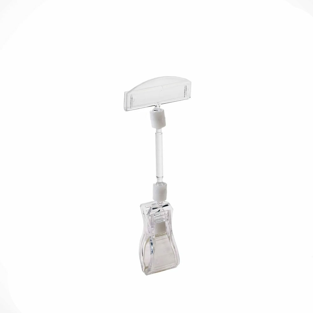 7_Универсальный ценникодержатель на прищепке малый FXS, 50 мм, Прозрачный