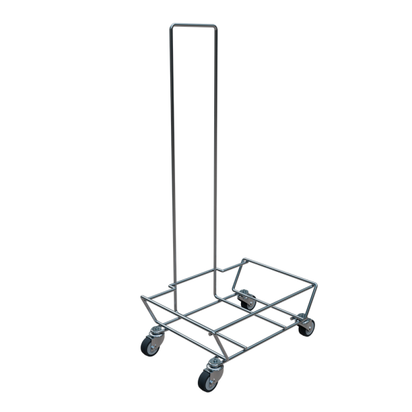 sk_Подставка на колесах, с ручкой для корзинок KowaST, ХРОМ