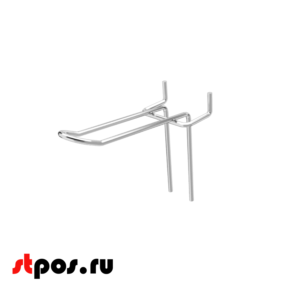 00_Крючок язычковый 75 мм на перфорацию, шаг 50мм, крашеный под Хром