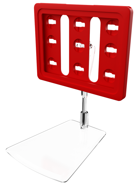 sk_Рамка ТЕХНО А7 красная, прозрачный держатель TECHNO DELI-FOT-SET с иголкой