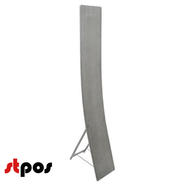 01_Буклетница Бриг вогнутый вытота 1600 мм, ширина 450 мм, глкбина 400 мм, серебристый металлик