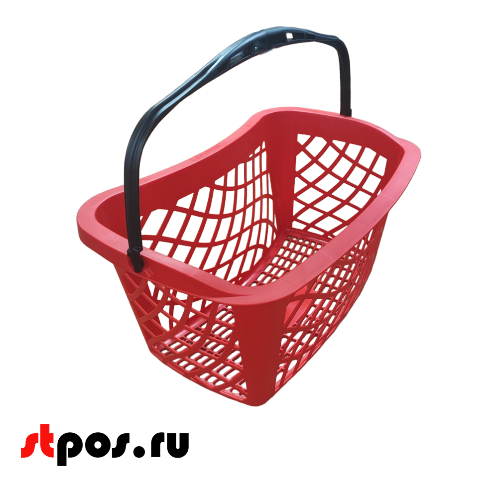 02_Корзинка покупательская Wanzl GT26eco 26л, красная (RAL3000) с чёрной ручкой (rAL9005)