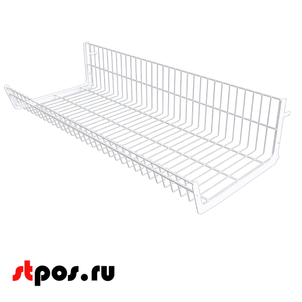 00_Основание корзины сетчатой навесной 400х1000х200 мм (для 25 50 серии),Глянец,RAL9016 Белый