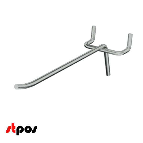 04_Крючок для перфорации одинарный 250мм, хром, шаг 50