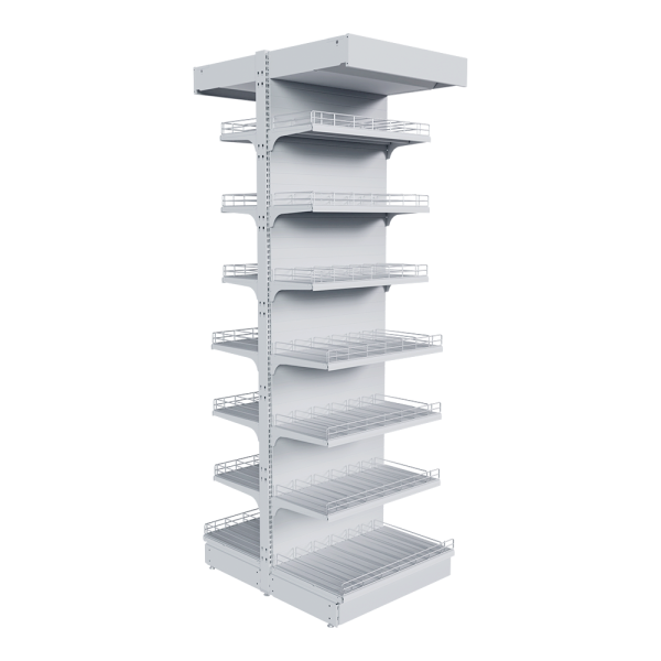 sk_НАБОР стеллаж 25 70 ГЛУХОЙ островной 2600х800х500 14 полок, ограничители, разделители, ценник