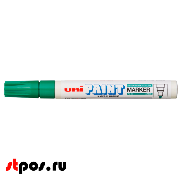 00_Маркер-краска PAINT PX-20 для письма по любой поверхности,толщина линии 2,2-2,8мм,овальный,ЗЕЛЕНЫЙ