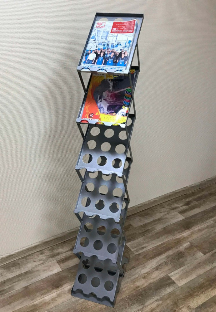 02_Буклетница раскладная, высота 1600 мм, ширина 240 мм, глубина 350 мм, материал сталь