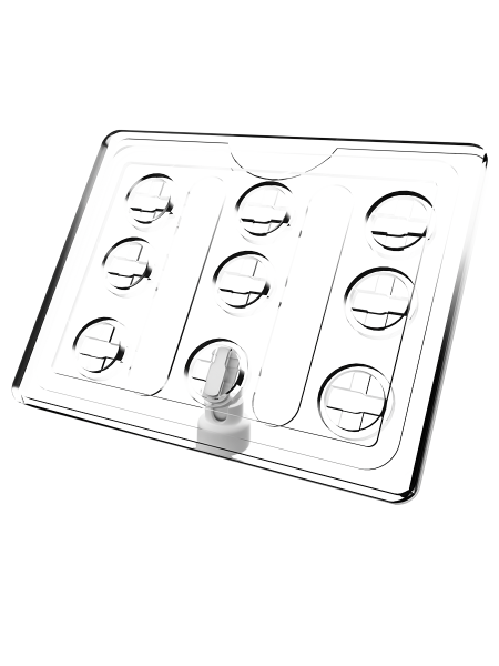 sk_Рамка ТЕХНО А7 прозрачная, белый держатель TECHNO MAG-BASE-VL