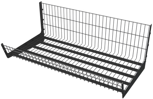 1_Корзина однопозиционная сетчатая навесная усиленная 500х1000 мм, h 300 (унив. для 25/50 серии) БЕЛ 1_Корзина однопозиционная сетчатая навесная усиленная 500х1000 мм, h 300 (унив. для 25/50 серии) БЕЛ