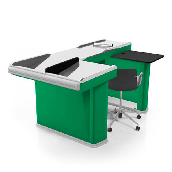 sk_Кассовый бокс Stream-XL-200 v2.0 (шлиф. нерж., б/вырезов, шир.накоп),Шагрень,RAL6029,Зеленый,Правый