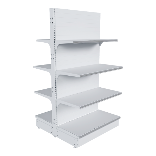 stpos_НАБОР стеллаж 25 70 ГЛУХОЙ островной 1550х800х400 8 полок, ценникодержатели