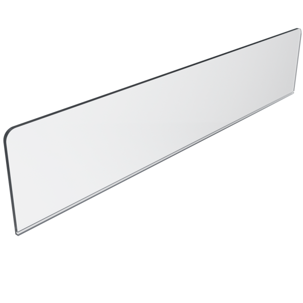 sk_Передний ограничитель пластиковый 500мм, h100мм, толщина пластика 4мм FR-RISER100, Прозрачный