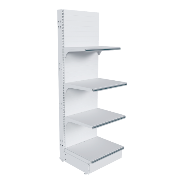 stpos_НАБОР стеллаж 25 70 ГЛУХОЙ пристенный 1550х500х400 4 полки, ценникодержатели