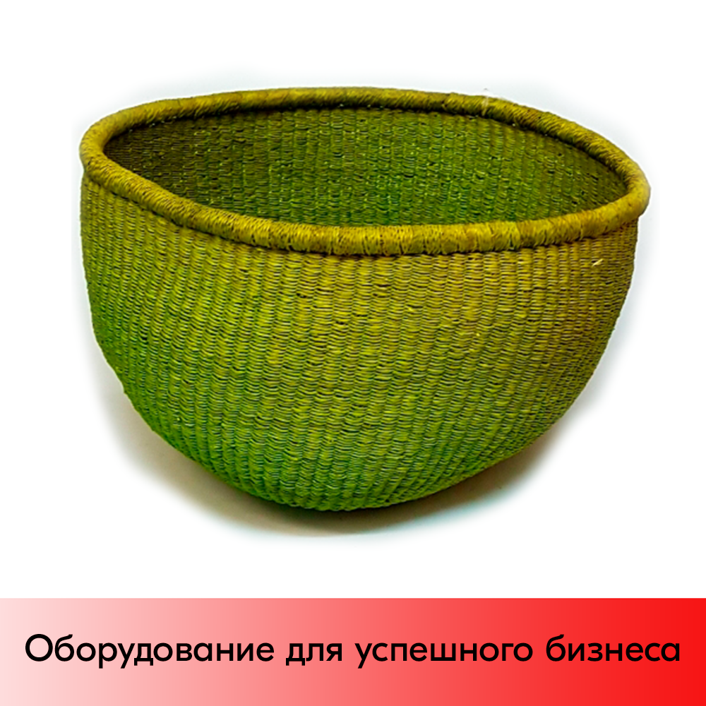 01_Корзинка плетенная круглая из ивовой лозы, D 420 мм, Салатовая