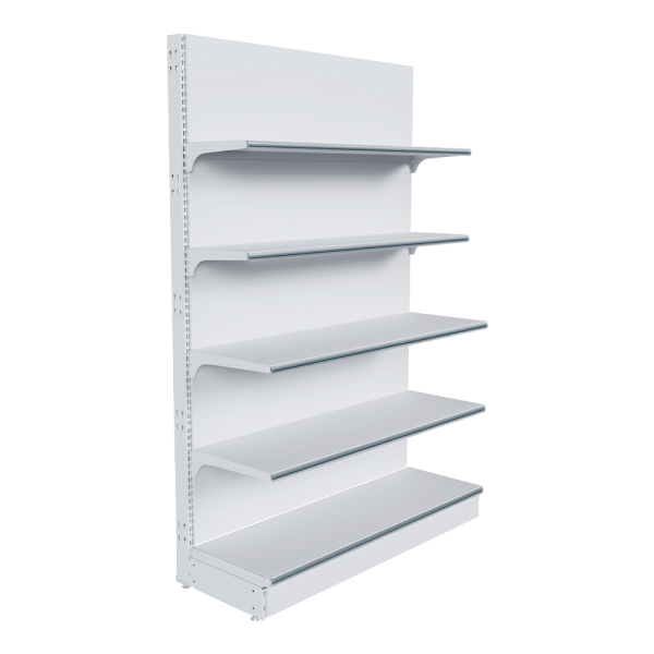 stpos_НАБОР стеллаж 25 70 ГЛУХОЙ пристенный 1900х1250х400 5 полок, ценникодержатели