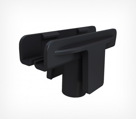 01_Т-держатель с боковыми фиксаторами T-S (А6-А3) 9 мм, чёрный