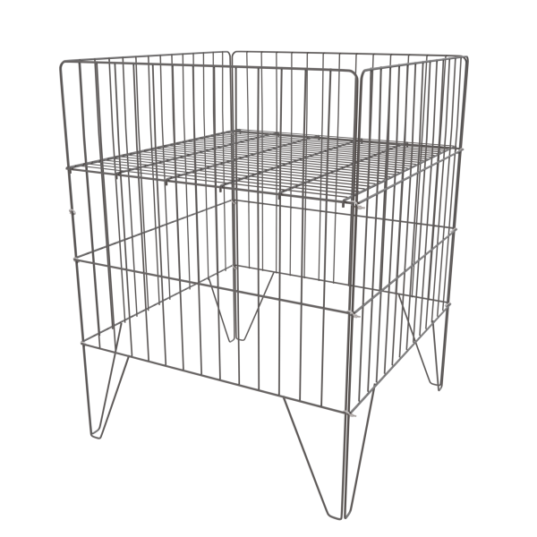 sk_Корзина для распр.600x600х800мм ЛАЙТ BUDGET (4/2,5-5/3,50х180,3ур.),на хомутах(16шт),RAL7024 Серый