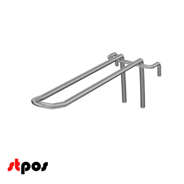 02_Крючок на решетку двойной 150мм, покрытие цинк-хром, d4, шаг 50