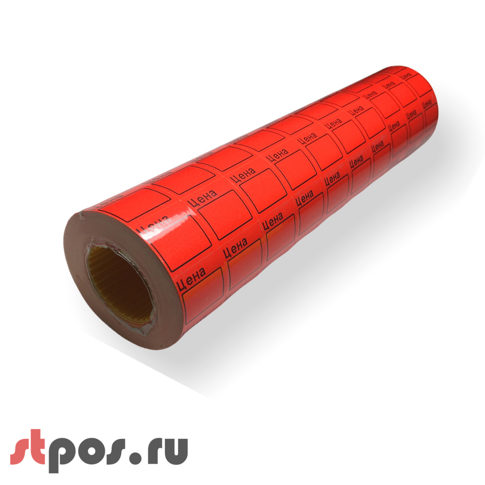 01_Ценники самоклеящиеся в рулоне, 29х28 мм, 465штрул, 160рулкор, Красный