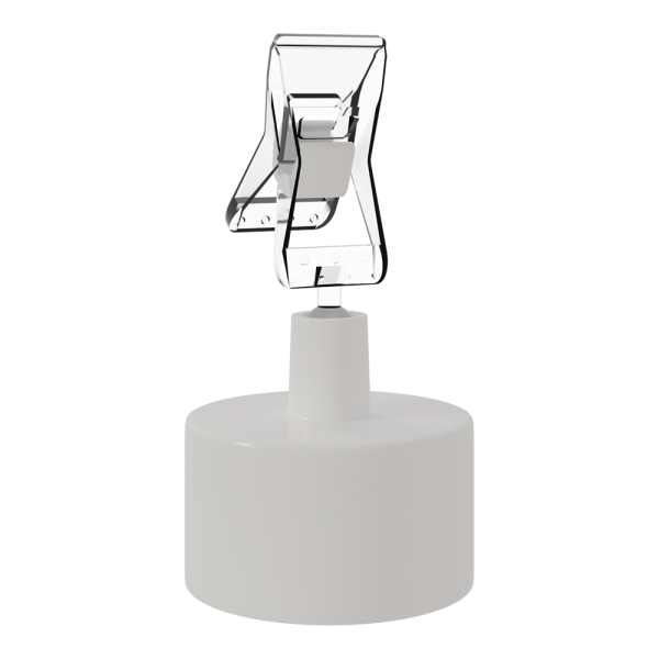 sk_Ценникодержатель на бутылочную крышку 28м BOTTLE CAP-SMALL, ножка   0мм, Белый/Прозрачный