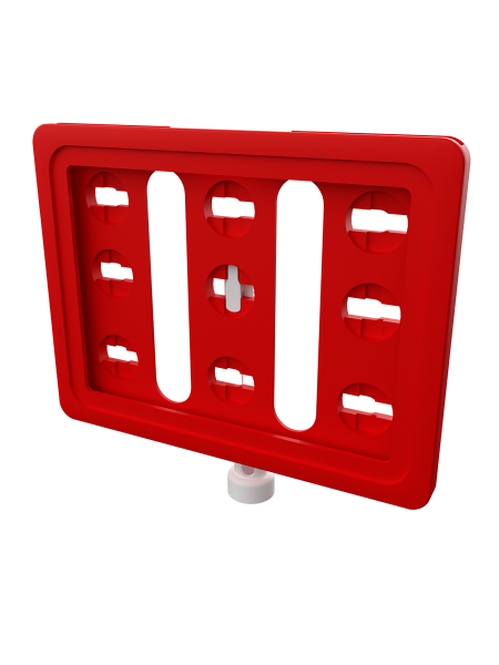 sk_Рамка ТЕХНО А7 красная, белый держатель TECHNO MAG-BASE-VL, ножка  50мм