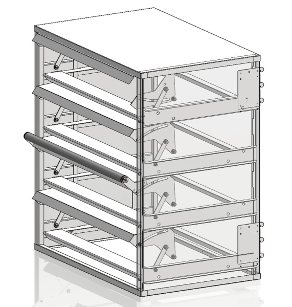 2_Шкаф для сигарет, 3 секции, 665мм с креплением на стеллаж, набор, RAL9016, глянец, б/лотков, Норди