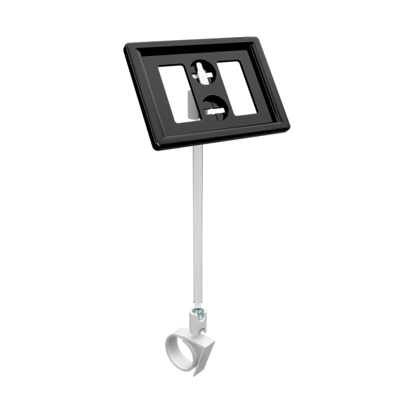 sk_Рамка ТЕХНО А8 черная, белый держатель TECHNO ROLL-VL-L улитка на край посуды, ножка 100мм