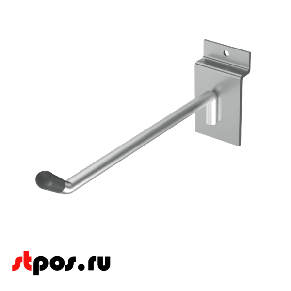 02_Крючок для экономпанели одинарный 150мм, d6, хром, УСИЛЕННЫЙ