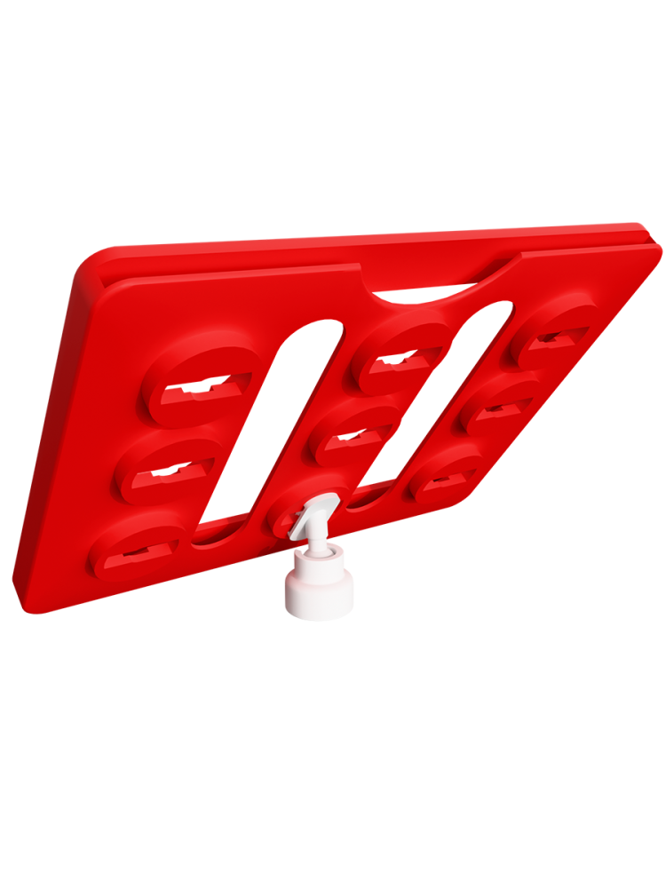 00_Рамка ТЕХНО А7 красная, белый держатель TECHNO MAG-BASE-VL