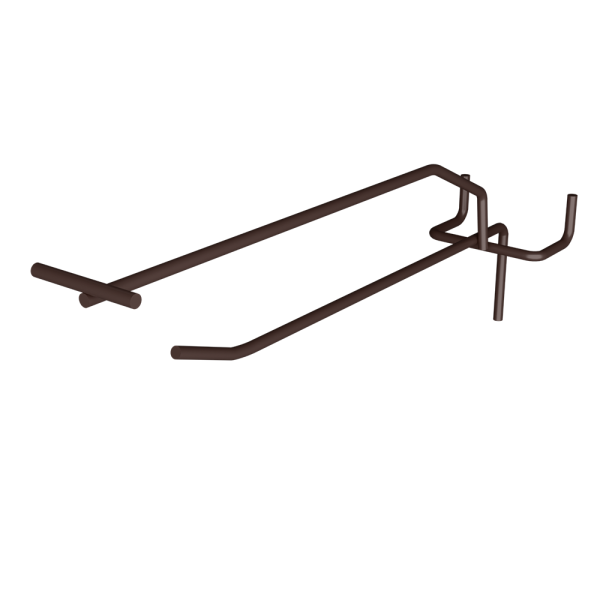 stpos_Крючок для перфорации одинарный с ценникодержателем 200мм, d4/d4мм, шаг 50, RAL8017 Коричневый